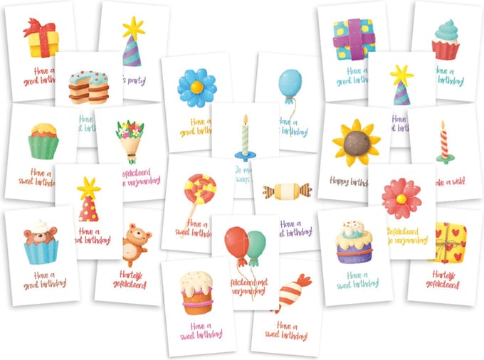 Fabrikten Ansichtkaarten Sweet Surprise - 24 stuks - A6