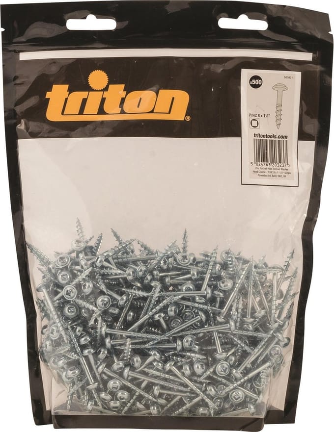 Triton Zinken pocket boring schroeven met sluitring kop, grof P/HC 8 x 1-1/2, 500 pak