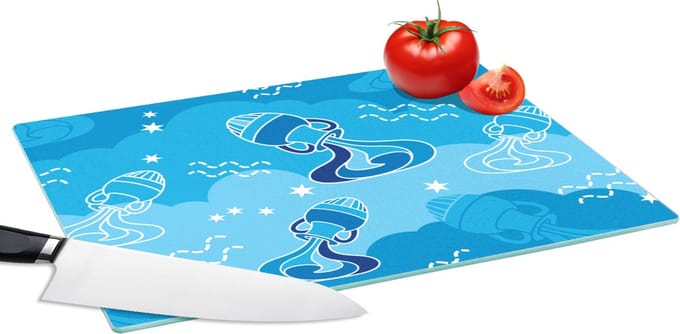 Glazen Snijplank - 39x28 - Aquarius - Design - Zodiac - Snijplanken Glas