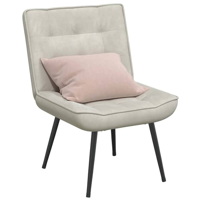 vidaXL - Relaxstoel - 64x74x84 - cm - fluweel - crèmekleurig
