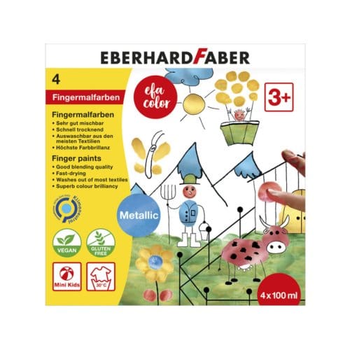 Eberhard Faber vingerverf - metallic - set 4x100ml - EF-578802