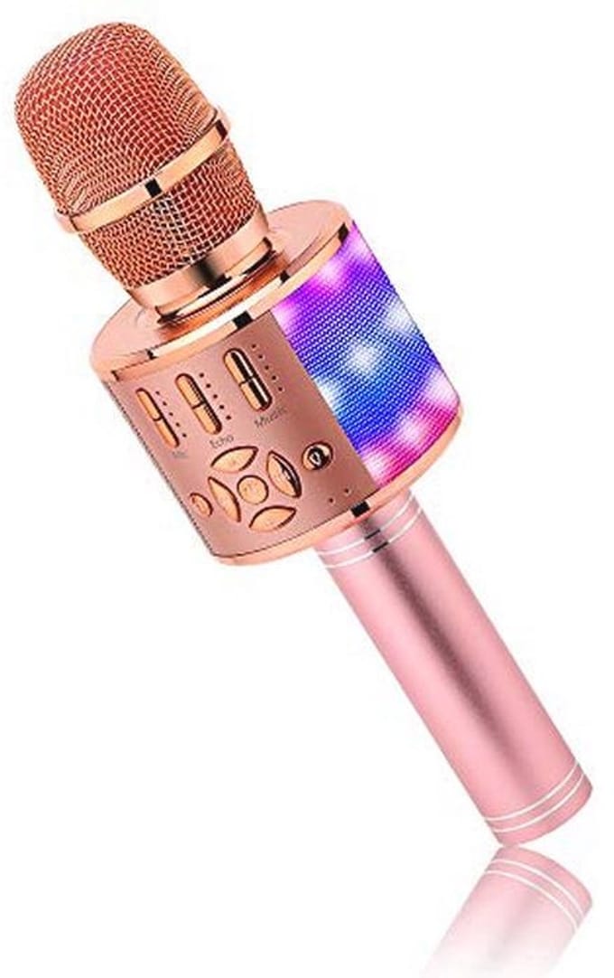 Draadloze 4-in-1 Karaoke Microfoon met LED voor Kinderen - Thuis Karaoke, Compatibel met iOS en Android