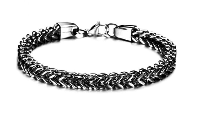 Heren armband titanium zwart