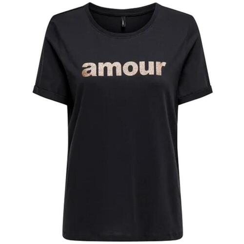 T-shirt Korte Mouw Only Amour Glitter