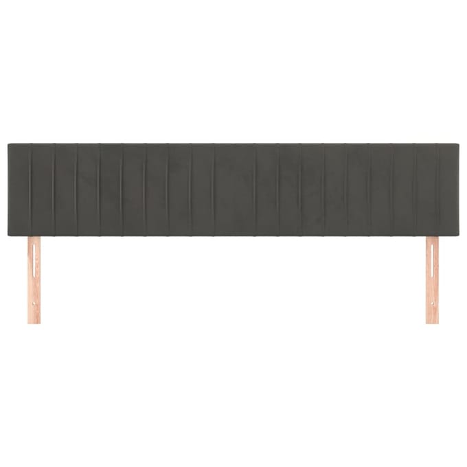 vidaXL - Hoofdborden - 200x5x78/88 - cm - fluweel - donkergrijs