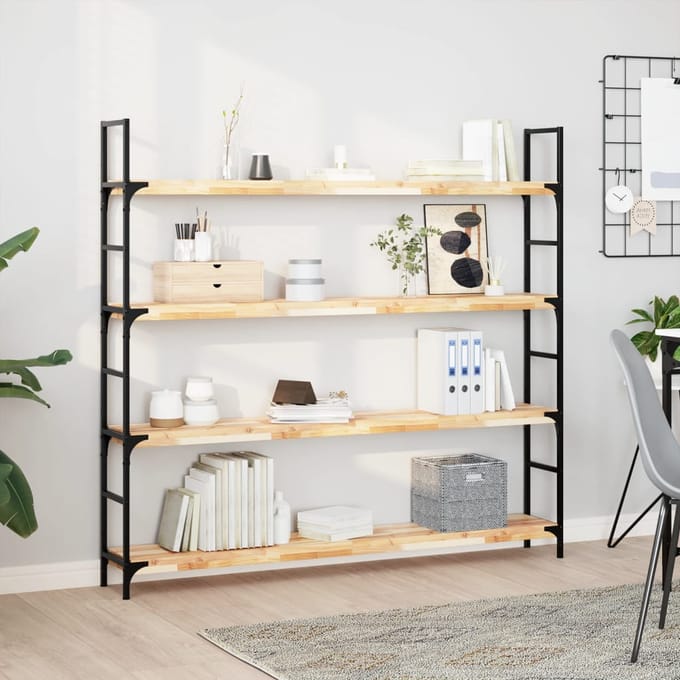 vidaXL - Wandschap - zwevend - 140x20x4 - cm - onbehandeld - massief - acaciahout