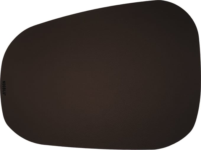 Leren placemat PEBL kingsize – Design tafel-onderlegger 50x38 – Donkerbruin leer – Afwasbaar