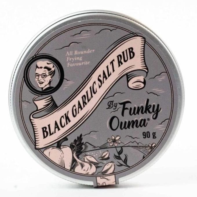 Funky Ouma - Black Garlic Salt Rub - Travel Bin 90g
