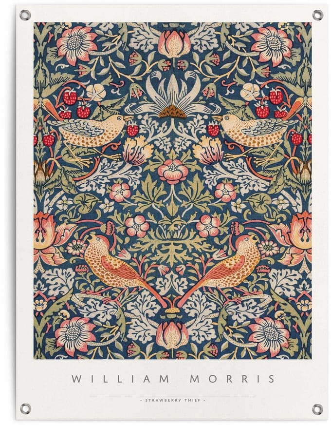 Tuinposter William Morris - aardbeiendief - 80 x 60 - Canvas - REINDERS
