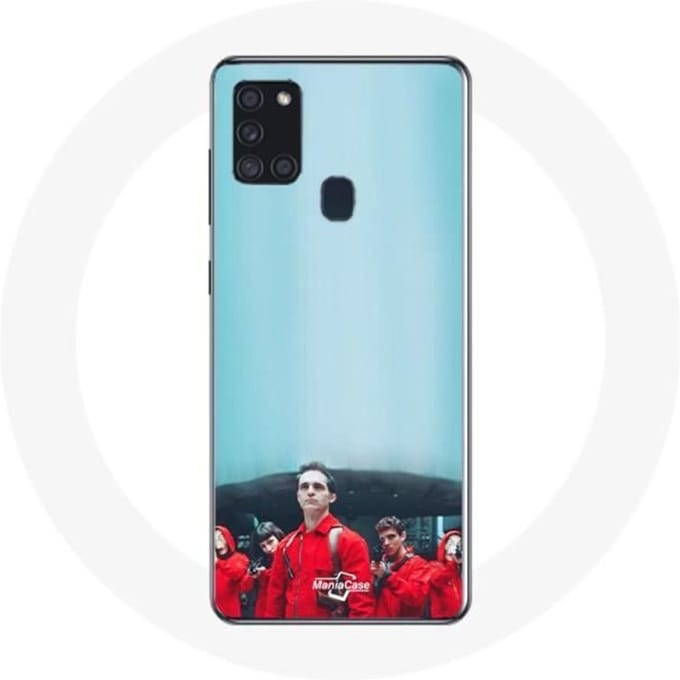 Coque - La casa de papel - Galaxy A21S - Souple - Bleu - Berlin, Rio, Tokyo bleu