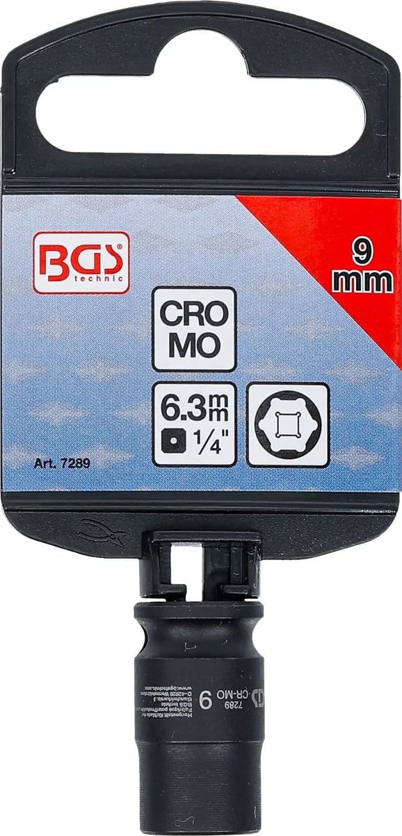 BGS Kracht Dopsleuteldop zeskant - 1/4 - 9 mm