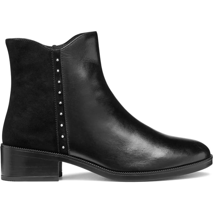 Geox D Camexia Leren Dames Zwarte Laarzen