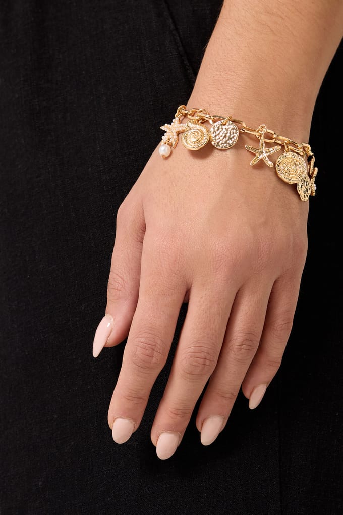 Yours Goudkleurige Gemengde Bedelarmbandsize One Size