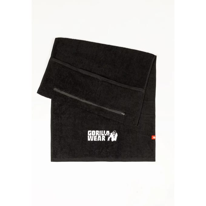 Gorilla Wear Zip Pocket Handdoek - Zwart