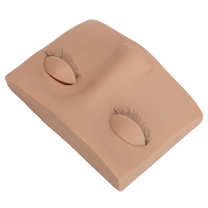 Wimperverlenging Mannequin Hoofd Set Lash Extension Oefengezicht met 3 Verwijderbare Wimperoefeningen beige
