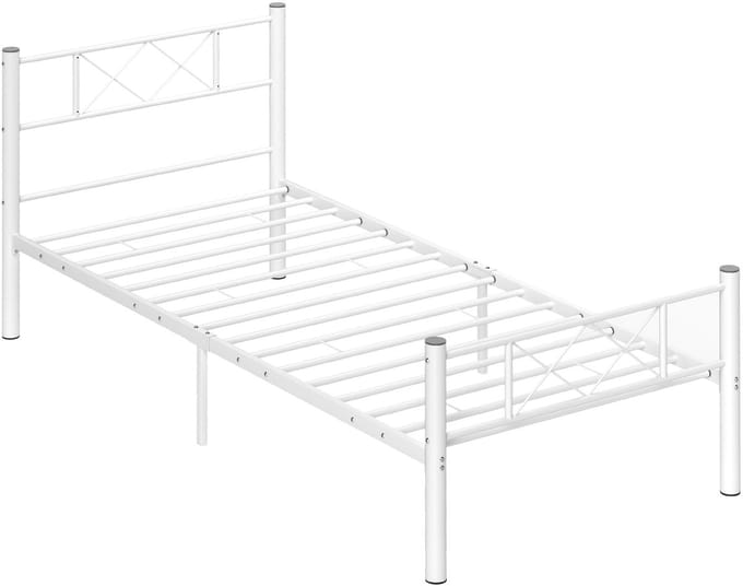 HOMCOM-Bettrahmen-Stahl-96L x 208B x 88H cm-Weiß