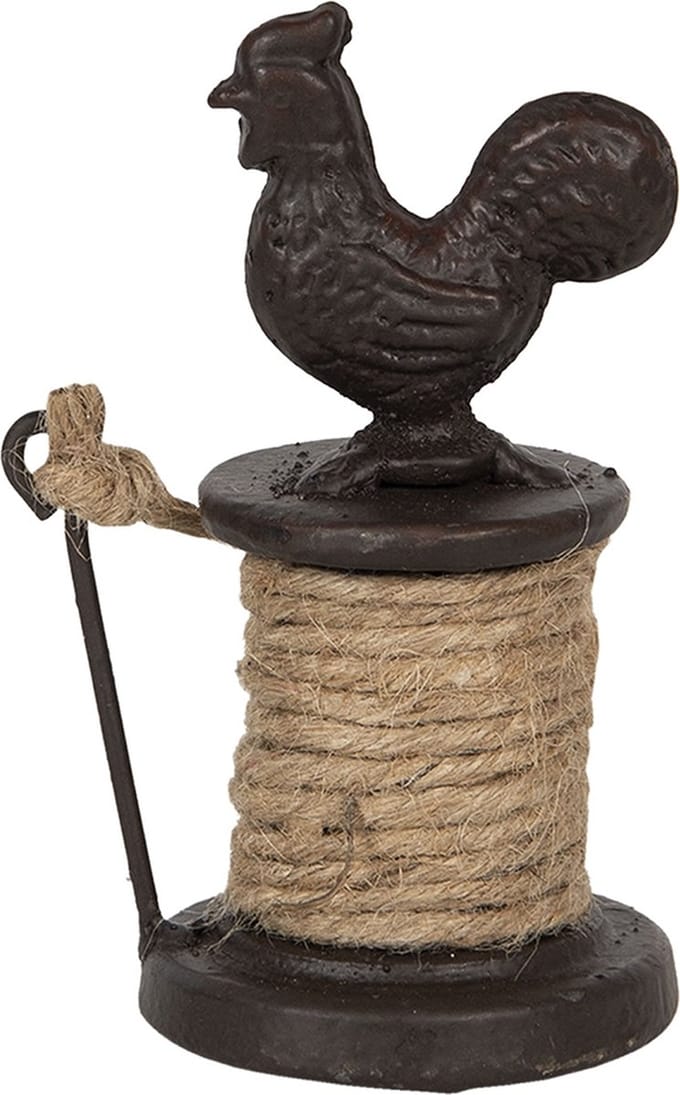Clayre & Eef Touwhouder haan 13 cm Bruin Ijzer