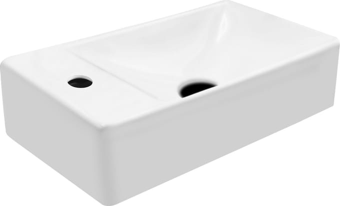 Creavit Aloni wastafel keramische wastafel 38x22 cm glans wit rechts