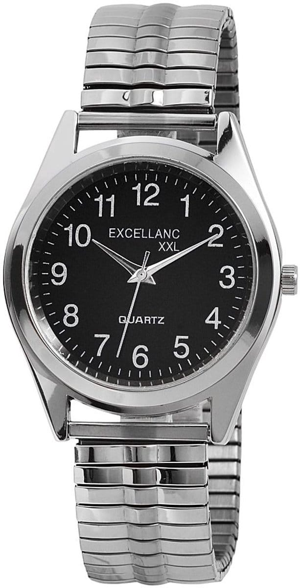 EXCELLANC Herenhorloge Edelstahl van Edelstahl, XXL-band, inkortbaar