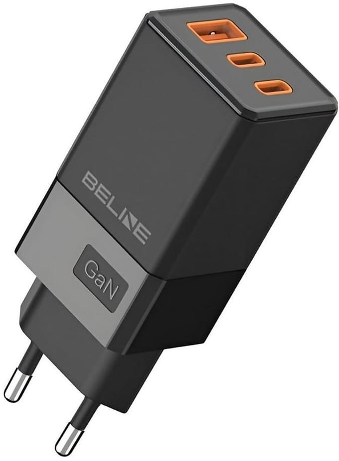 Beline GaN Serie - Batterijoplader - 65W - 2xUSB-C - 1xUSB-A - Zwart