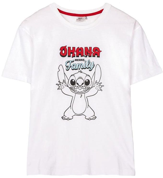 Dames-T-Shirt met Korte Mouwen Stitch Wit