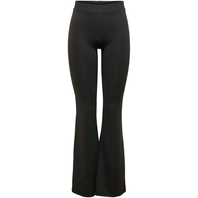 Only zwarte dames broek   Flared fit   Elastische boord   Regular waist Zwart M/32