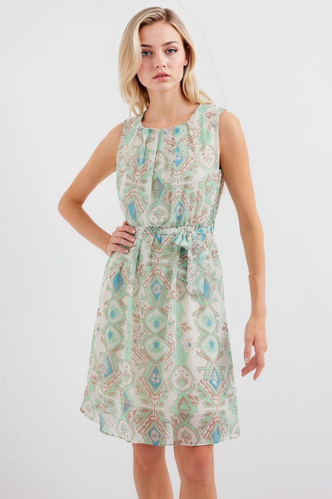 Mini-jurk met striksluiting en strikdetail