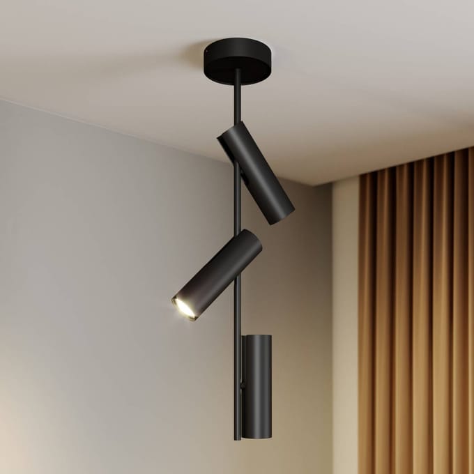 SIGMA Plafondspot Leda 3, 3-lamps, zwart