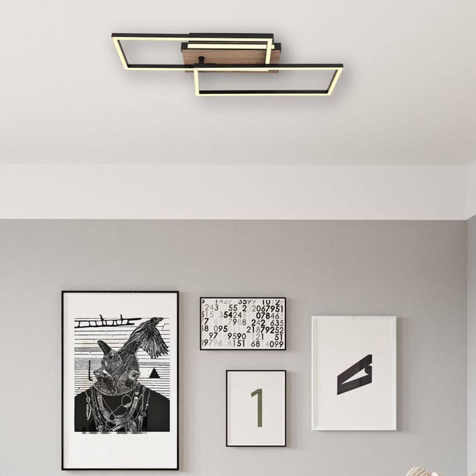 Globo - plafonniere - Colli - naturel zwart - metaal - LED - 67299D