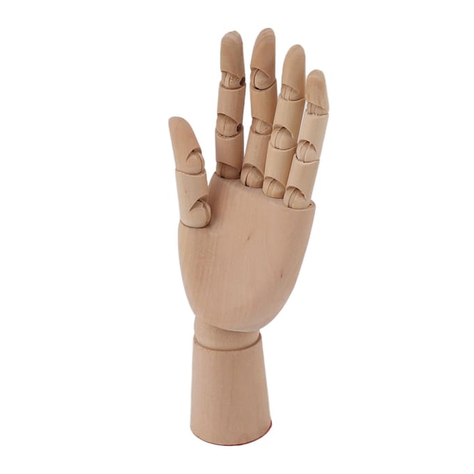 Flexibele houten handmodel, beweegbare houten kunstenaarspop, handfiguur, handmodel voor schetsen brown