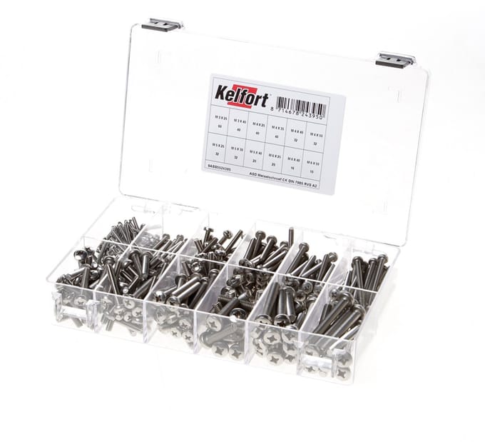 Kelfort Assortimentsdoos metaalschroef RVS A2 cilinderkop din7985