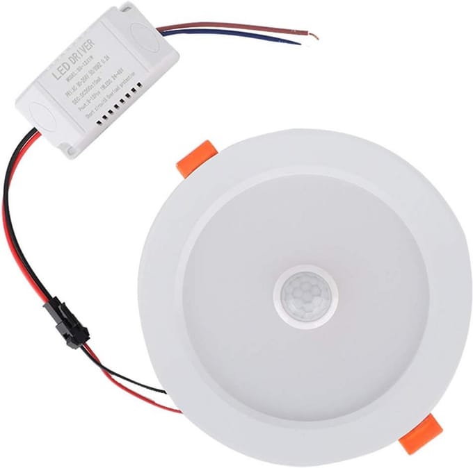 LED Inbouwspots met Bewegingssensor 12W - Plafondlamp met Schemerschakelaar voor Binnen