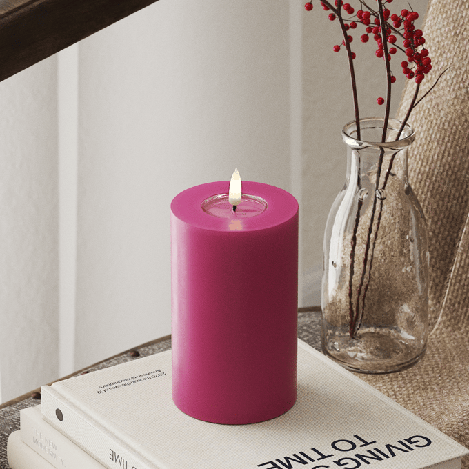 DeluxeHomeart Led kaars Magenta 7,5x12,5cm