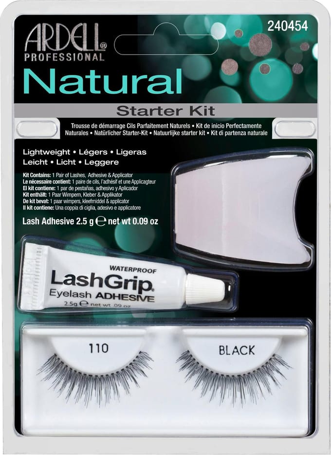 Ardell Natural False Eyelashes Starter Kit 110 Black 1 paar + 2,5 g + 1 st