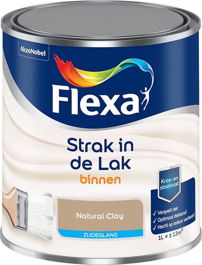 Flexa - Strak In De Lak Binnenlak Zijdeglans - Natural Clay - Mengverf - 1 L