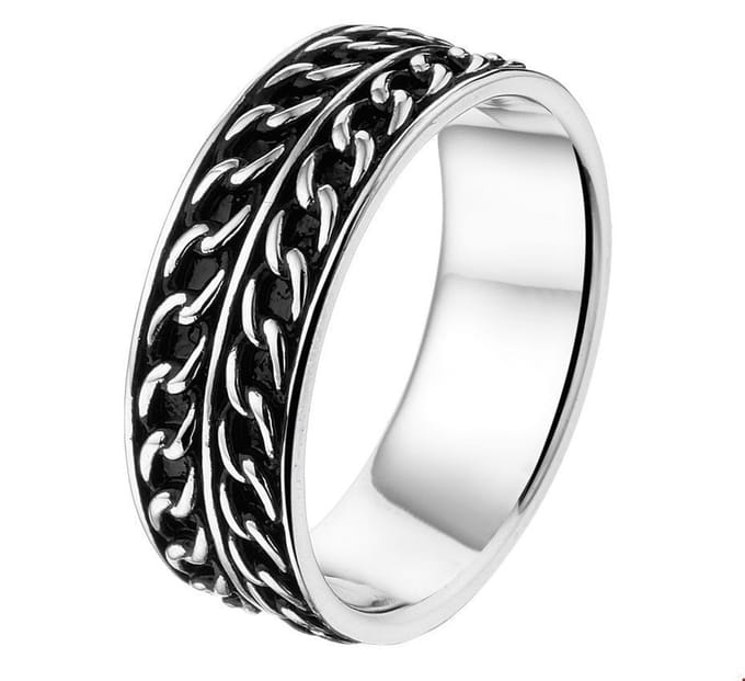 Zilver Geoxideerde Ring oxi 1101301 21.00 mm (66)