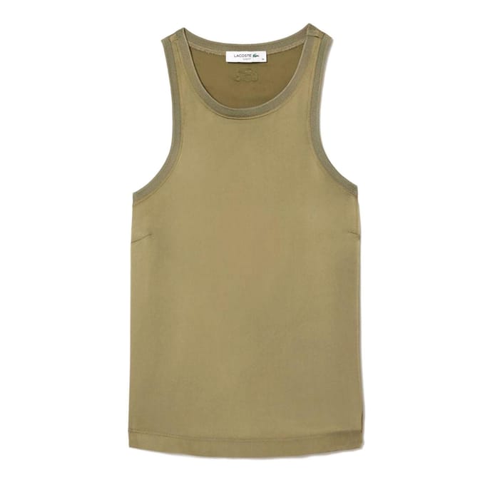 Lacoste Vloeibare satijnen tanktop voor dames (Khaki)