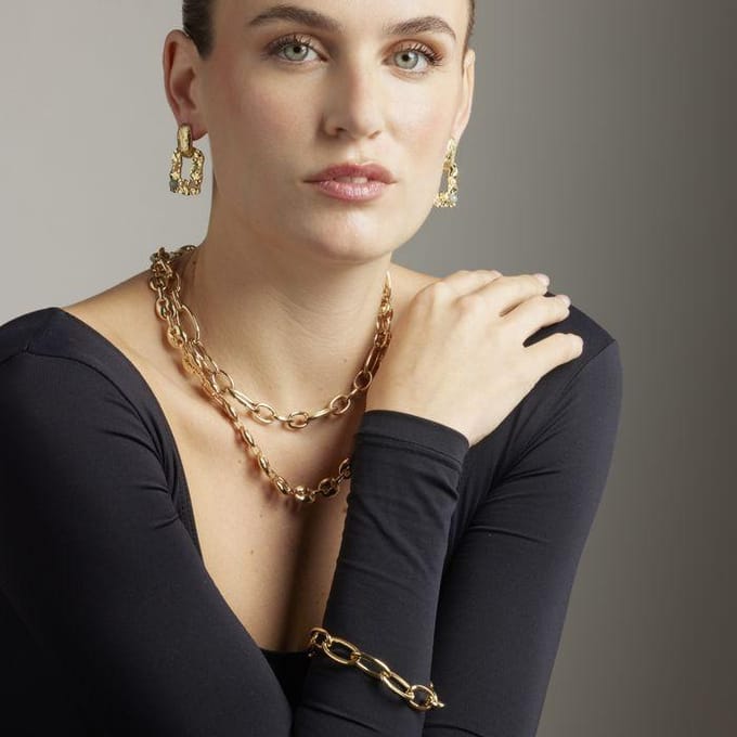 Collier Luxenter finition en or jaune 18 carats - Midyu beige