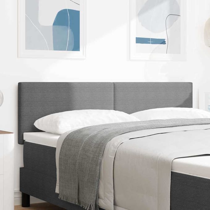 vidaXL - Hoofdbord - Lichtgrijs - 144 - cm - Corduroy - stof