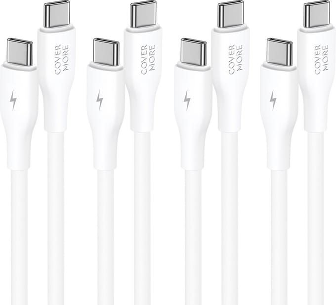 Usb C kabel - Usb C naar usb C - 4 stuks - Voordeelpak - 1m - Wit