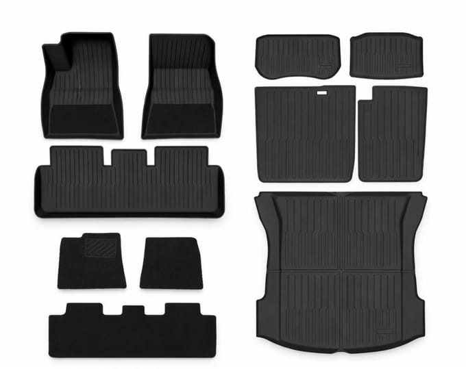 Tesla Model 3 2019-04/2021 Complete Mattenset Rubber + Velours Ecoline Accessoires