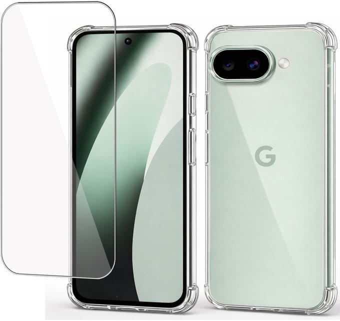 ChiGuard Hoesje & Screenprotector geschikt voor Google Pixel 10a Hoesje Screenprotector - Gehard Glas Cover + Shock Proof Case - Transparant