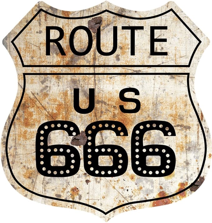 Signs USA - Schild - Route 666 Rust - 39 x 37 cm