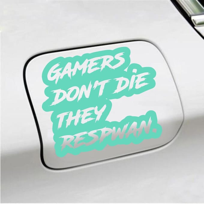 Bumpersticker - Gamers Dont Die They Respawn - 12,6 X 14,8 - Mint