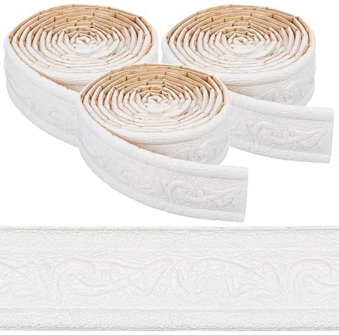 Allecto - Zelfklevende Wandlijst - Flexibele 3D Skirting Board - Wit