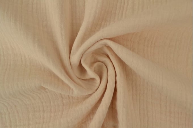 Mousseline stof - 1 meter - Per meter - Champagne - 135cm breed