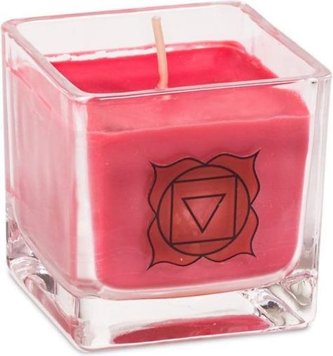 1 x Ecologische geurkaars 1e chakra (6x6x6 cm)