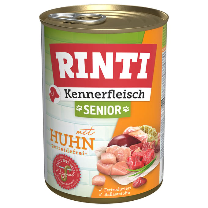 Voordeelverpakking RINTI Kennerfleisch 24 x 400 g - Senior: Kip