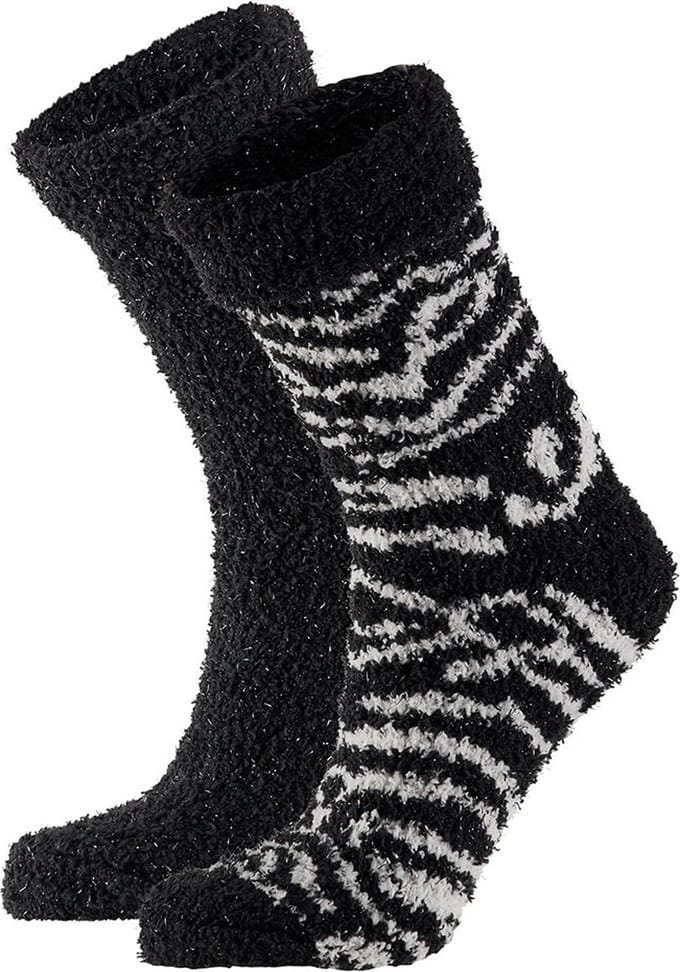 Apollo Dames Bedsokken Zebra Zwart One size 2 paar