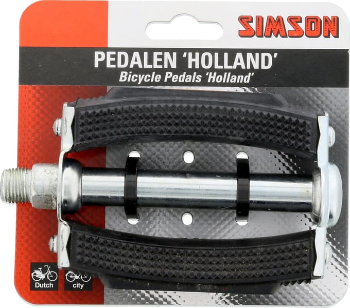 Simson Klassieke fietspedalen - Staal & PVC - Extra grip - Reflectoren - Soepele kogellagers